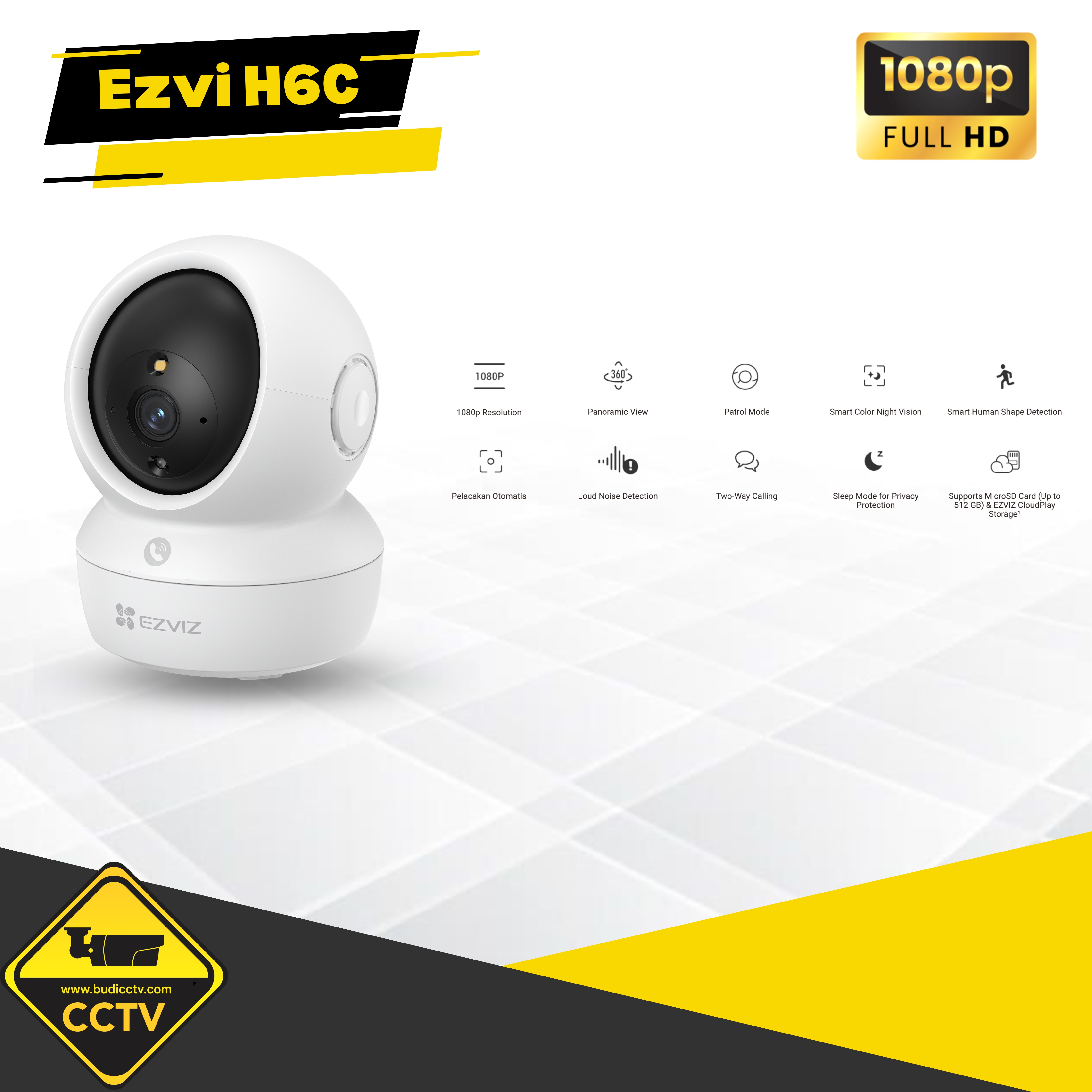 Ezviz H6c Pro 2K 3MP Smart Wifi Pan Tilt IP Camera CCTV Indoor