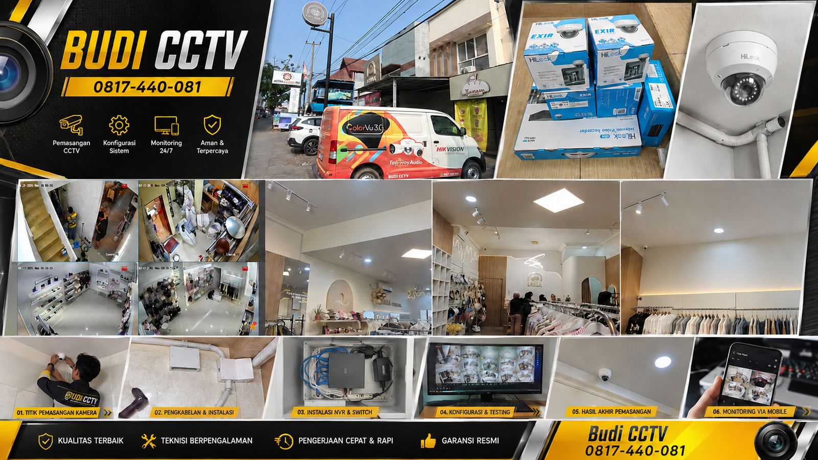 Instalasi CCTV HiLook Minimalisir Kerugian Toko Tegal