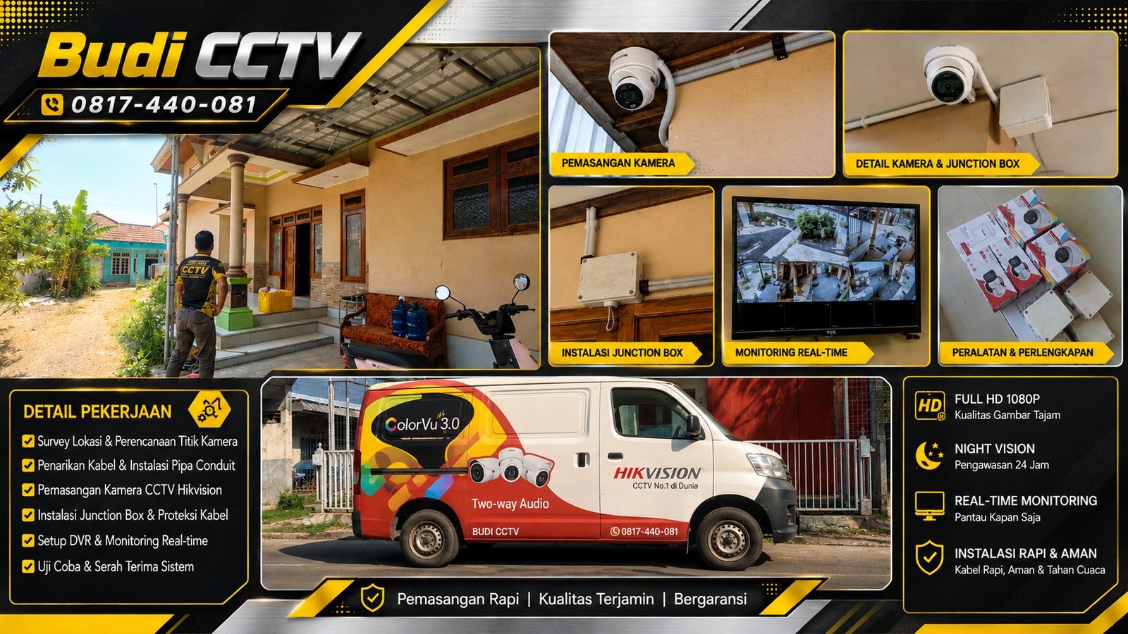 Pasang CCTV Hikvision Two Way Audio di Rumah Tegal, Cegah Risiko Pencurian