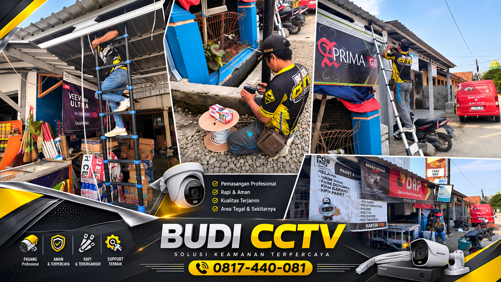 Pemasangan CCTV Hikvision untuk Pengawasan Tempat Usaha di Tegal