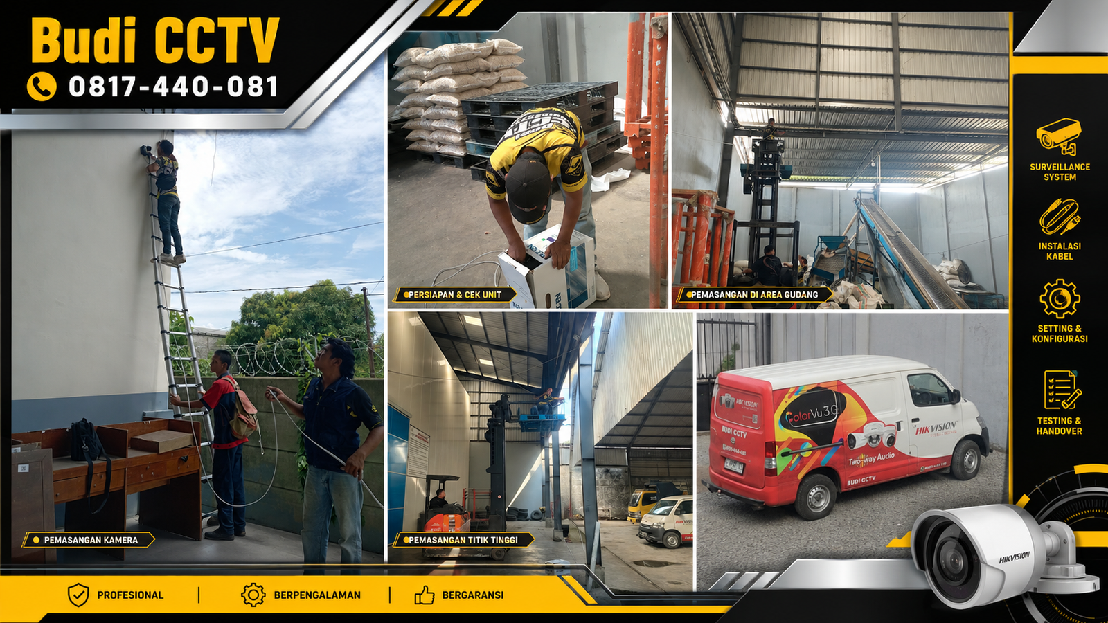 Pemasangan CCTV Hikvision, Solusi Keamanan Operasional Pabrik di Tegal