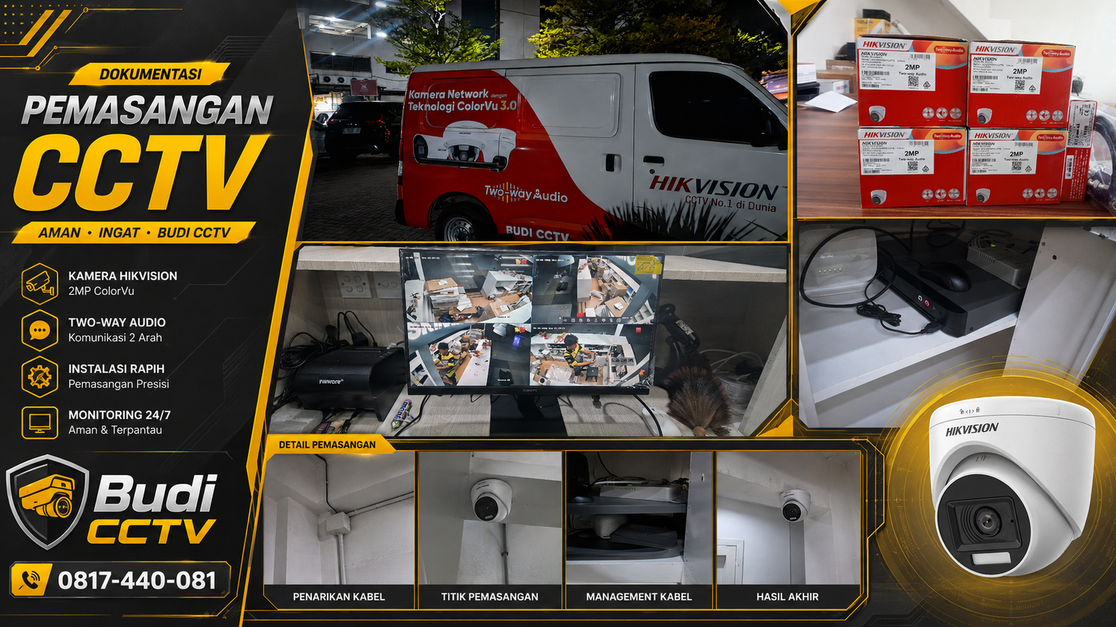 Instalasi CCTV Hikvision di Gudang Tegal, Kapasitas Penyimpanan Sesuai Kebutuhan
