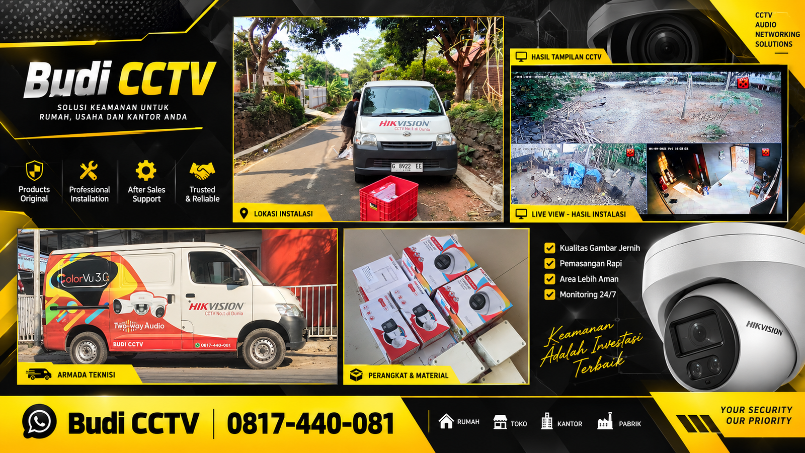 Pemasangan CCTV Hikvision di Tegal untuk Kenyamanan Pemilik Rumah