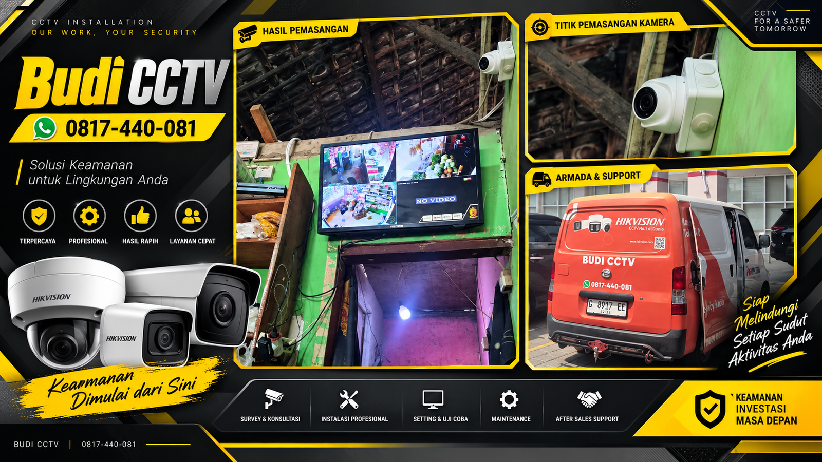 Pemasangan CCTV HiLook IP Camera di Toko Sembako Tegal