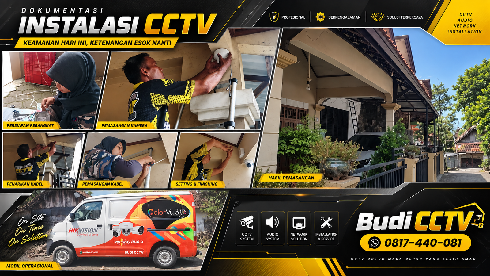 Pemasangan CCTV HiLook IP Camera di Tegal, Bergaransi Resmi