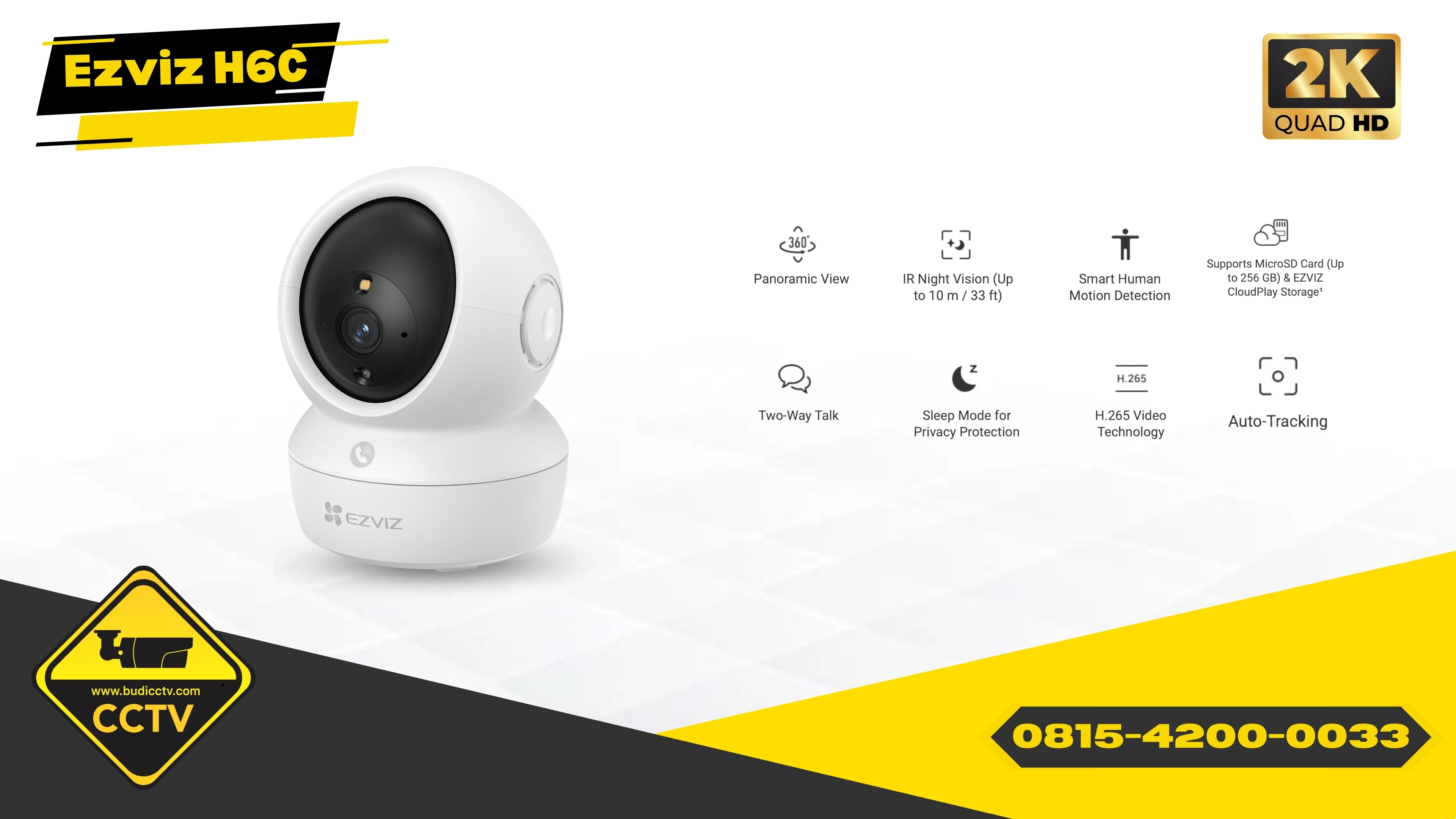 Pasang CCTV WiFi Murah di Tegal? Pilih EZVIZ H6c dengan Resolusi 2K⁺